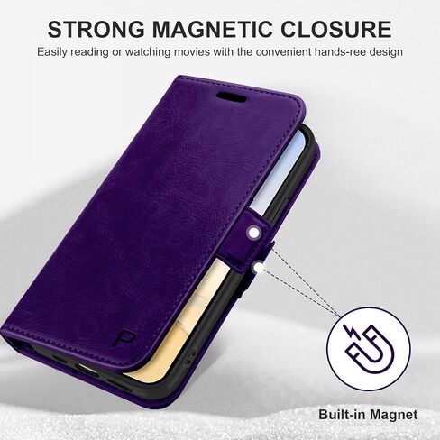 Bizzib for iPhone 11 Case Leather Wallet with Card Holder[ RFID Blocking] 360 Full Shockproof Protection Magnetic Closure Phone Cover with Card Slots and Strap for iPhone 11 6.1in-Burgundy in Saudi Arabia