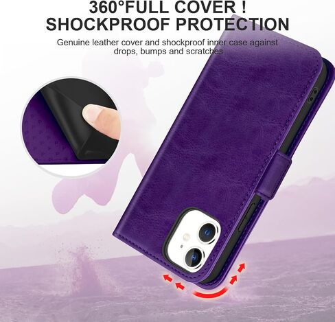 Bizzib for iPhone 11 Case Leather Wallet with Card Holder[ RFID Blocking] 360 Full Shockproof Protection Magnetic Closure Phone Cover with Card Slots and Strap for iPhone 11 6.1in-Burgundy in Saudi Arabia