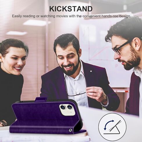 Bizzib for iPhone 11 Case Leather Wallet with Card Holder[ RFID Blocking] 360 Full Shockproof Protection Magnetic Closure Phone Cover with Card Slots and Strap for iPhone 11 6.1in-Burgundy in Saudi Arabia