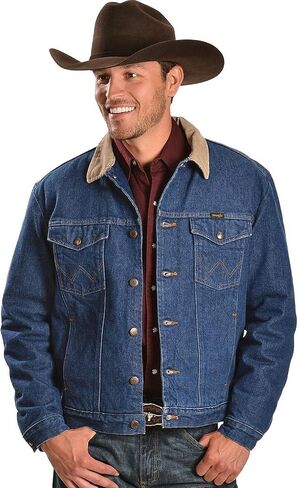 جاكيتات Wrangler الرجالية العادية المبطنة بالبطانية، الدينيم/البطانية، 38 US in Kuwait