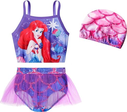 QAQGood Little Girls Princess Swimsuit Toddler Girls Cartoon Graphic Swimsuits One Piece Bathing Suit Swimwear Beach Wear in Saudi Arabia