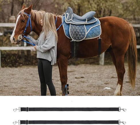 Premium Horse Blanket Sheet Leg Straps, 2 Pcs Adjustable 27.55" to 55" Length, Replacement Stretchy Belly Strap with Double Swivel Snaps in Kuwait