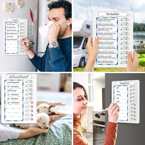 WQYWWLFR Chore Chart for Kids Dry Erase Board ADHD Tools for Kids to Do List Checklist Task Board Routine Chart Planning Board for Fridge with 10 Sliders and Magnetic Marker, White and Blue, 1 Pack in Saudi Arabia