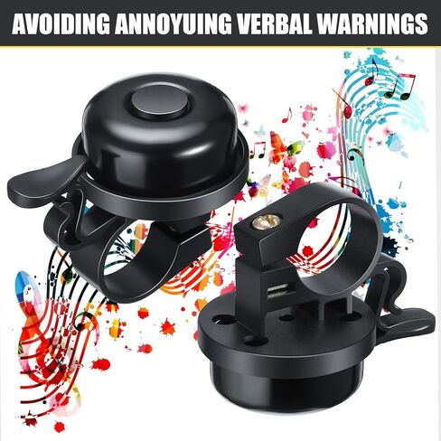 Datanly 20 Pieces Bike Bell Aluminum Loud Crisp Bicycle Bell Clear Sound Mountain Bike Accessories Easy Installation for Girls Boys Adults Kids, Black in Kuwait