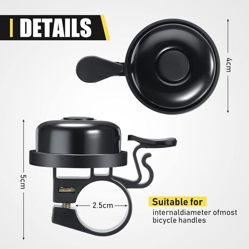 Datanly 20 Pieces Bike Bell Aluminum Loud Crisp Bicycle Bell Clear Sound Mountain Bike Accessories Easy Installation for Girls Boys Adults Kids, Black in Kuwait