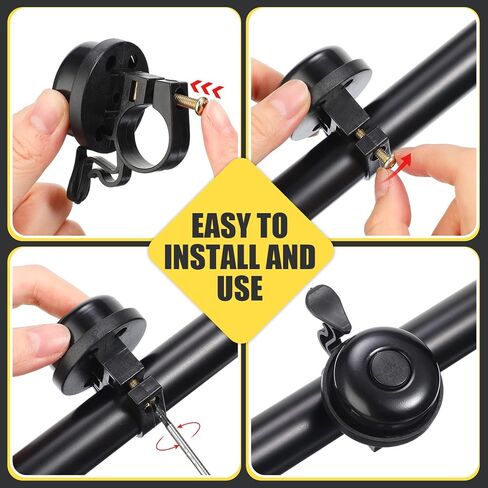 Datanly 20 Pieces Bike Bell Aluminum Loud Crisp Bicycle Bell Clear Sound Mountain Bike Accessories Easy Installation for Girls Boys Adults Kids, Black in Kuwait