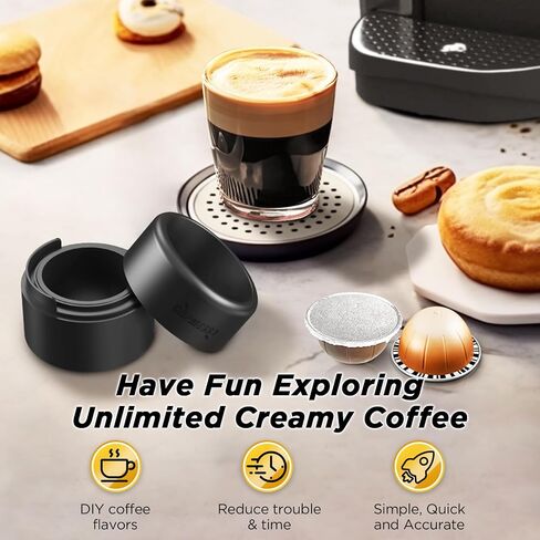 CAPMESSO Reusable Vertuo Pod Refill Kit, 2024 Newest Design for Faster Seal Reusable Nespresso Vertuo Pods with Fill & Press Brush,100pcs Aluminum Foil Lids for Refillable Nespresso Pods Vertuo in Saudi Arabia