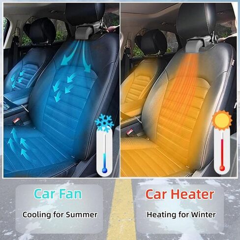 سخان السيارة 12 فولت 150 وات مزيل الضباب ومزيل الصقيع للزجاج الأمامي للسيارة مع مقبس ولاعة السجائر، 2 في 1 سخان خلفي للتدفئة/التبريد، مروحة سيارة تدور 360 درجة in Kuwait