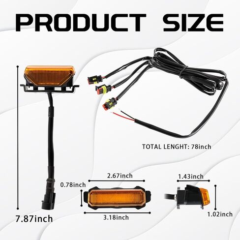UZZH 4 قطع مصابيح LED للشواية للشاحنات، مصابيح LED كهرمانية مع سرج سلكي، مصابيح LED للشبكة الأمامية، مجموعة إضاءة الشواية الأمامية لملحقات السيارة لعام 2016-2019 Toyota Tacoma TRD PRO Front Gril in Kuwait