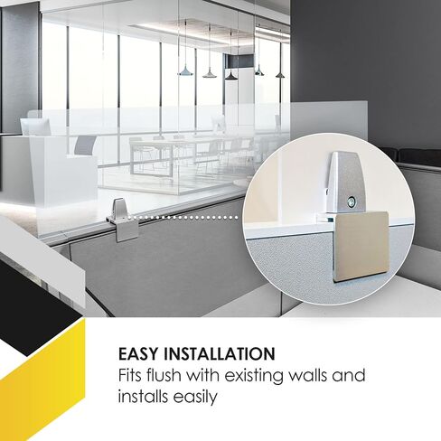 18" Frosted Acrylic Cubicle Mounted Privacy Panel with Small Brackets, Aluminum Frame, 18" x 24" in Kuwait