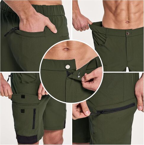 Acubozzntb Men's Hiking Cargo Shorts Quick Dry Casual Shorts with Multi Pockets for Men, Jogging,Climbing, Fishing, Walking in Saudi Arabia