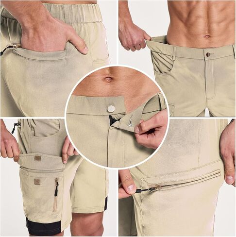 شورت Acubozzntb للرجال للمشي لمسافات طويلة، شورت كاجوال سريع الجفاف مع جيوب متعددة للرجال، الركض، التسلق، صيد الأسماك، المشي in Kuwait