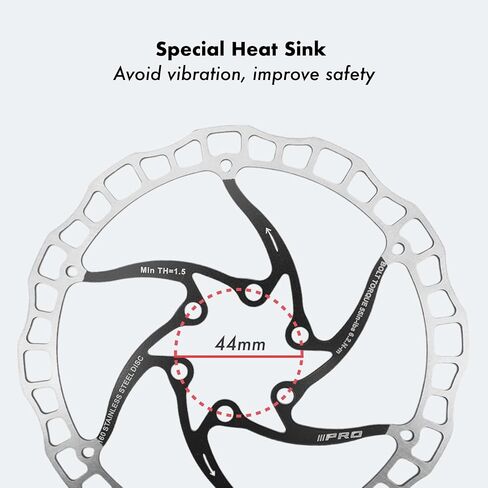 DJC Bike Brake Disc Rotor 2pcs MTB Brake Disc 160mm 180mm with 6 bolts Road Bike MTB BMX e scooter Steel Brake Disc (2pcs black, 160mm) in Saudi Arabia