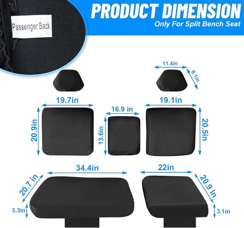 StarknightMT UTV Uforce 1000 Seat Covers, 1680D Waterproof Seat Cover Compatible with 2019-2024 CFMOTO UFORCE 1000, 2022-2024 Uforce 1000 XL Front Seat UFORCE 1000 Accessories (Black) in Saudi Arabia
