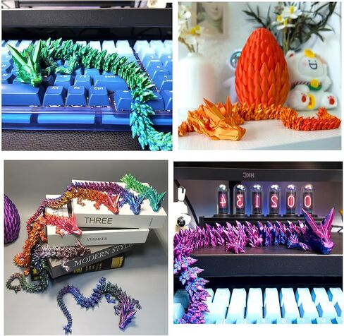 12inch 3D Printed Dragon Egg,Mystery Crystal Dragon Fidget Toys,Articulated Dragon,Home Desk Decor Easter Surprise Dinosaur Eggs,Adults Fidget Toys for Autism/ADHD (Laser Purple) in Saudi Arabia