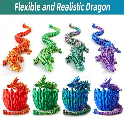 12inch 3D Printed Dragon Egg,Mystery Crystal Dragon Fidget Toys,Articulated Dragon,Home Desk Decor Easter Surprise Dinosaur Eggs,Adults Fidget Toys for Autism/ADHD (Laser Purple) in Saudi Arabia