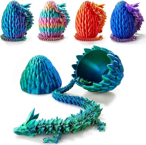 12inch 3D Printed Dragon Egg,Mystery Crystal Dragon Fidget Toys,Articulated Dragon,Home Desk Decor Easter Surprise Dinosaur Eggs,Adults Fidget Toys for Autism/ADHD (Laser Purple) in Saudi Arabia