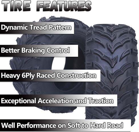 مجموعة إطارات 26x11-12 6PR ATV/UTV مكونة من قطعتين، قوة جر وتحكم فائقة، نمط MARS للقبضة الأمثل لتعزيز التعامل مع الطرق الوعرة، ثقب إطارات ATV 26x11x12 ومقاومة التآكل للطرق الوعرة in Kuwait