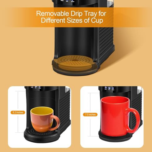 ماكينة صنع القهوة الفردية من إيلافي لكوب K والقهوة المطحونة، ماكينة صنع القهوة بكوب واحد، أحجام مشروبات 6 إلى 14 أونصة مع خزان قابل للإزالة 40 أونصة، ماكينة صنع القهوة الصغيرة مع وظيفة التنظيف الذاتي، أسود in Kuwait