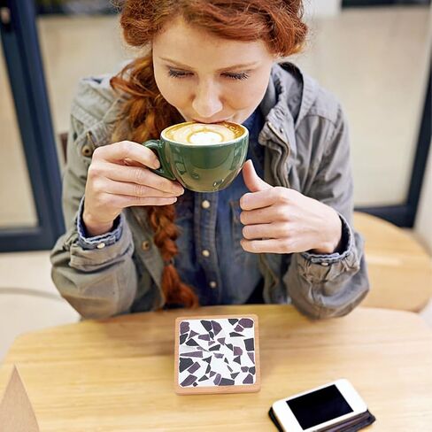 WEBEEDY 3 Set DIY Mosaic Coaster Kit Mosaic Tiles for Crafts, Glass Mixed Color Mosaic Kits with Bamboo Coaster for Adults Household Decoration Birthday Gift(Flower/Square/Round) in Kuwait