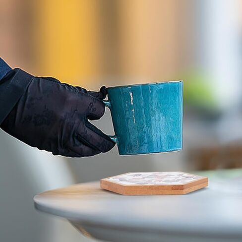 WEBEEDY 3 Set DIY Mosaic Coaster Kit Mosaic Tiles for Crafts, Glass Mixed Color Mosaic Kits with Bamboo Coaster for Adults Household Decoration Birthday Gift(Flower/Square/Round) in Kuwait