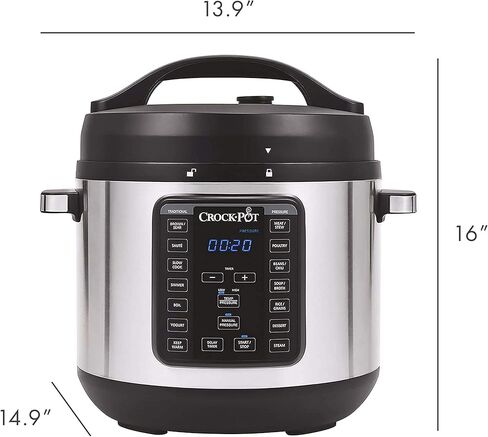 وعاء كروك 8 كوارت متعدد الاستخدام XL Express Crock، طباخ بطيء قابل للبرمجة وطباخ ضغط مع ضغط يدوي، غليان وطهي على نار خفيفة، من الفولاذ المقاوم للصدأ in Kuwait