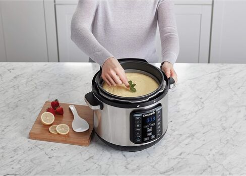 وعاء كروك 8 كوارت متعدد الاستخدام XL Express Crock، طباخ بطيء قابل للبرمجة وطباخ ضغط مع ضغط يدوي، غليان وطهي على نار خفيفة، من الفولاذ المقاوم للصدأ in Kuwait
