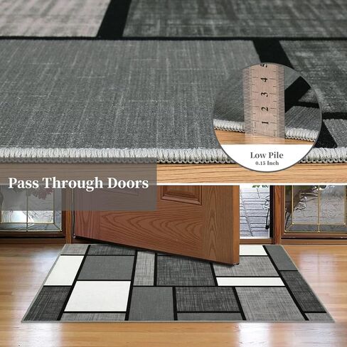 WESTLOOM Runner Rug 2x6 Modern Area Rug Hallway Rug Moroccan Geometric Rug Washable Rug Non Slip Accent Rug Kitchen Runner Rug Thin Throw Rug for Bedroom, Beige/Light Brwon in Saudi Arabia