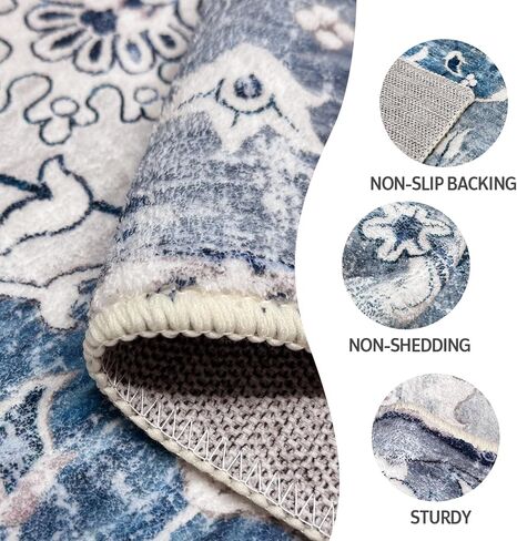 سجاد منطقة رياح بوهو العتيق 5 × 7 قابل للغسل وغير قابل للانزلاق سجادة منطقة خضراء تقليدية لغرفة المعيشة وغرفة النوم وغرفة الطعام والمزرعة in Kuwait