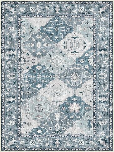 سجاد منطقة رياح بوهو العتيق 5 × 7 قابل للغسل وغير قابل للانزلاق سجادة منطقة خضراء تقليدية لغرفة المعيشة وغرفة النوم وغرفة الطعام والمزرعة in Kuwait