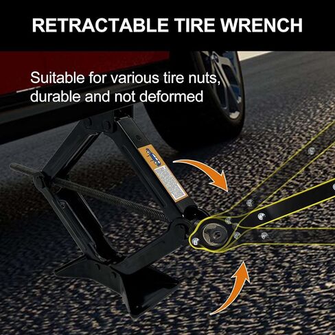 Apatal Scissor Jack for Car, 2.0 Ton (4,400 lbs) Scissor Lift Jack Quick Lifting Tire Changing Kit, Car Jack Kit with Ratchet Handle and Wheel Wrench Universal Car Emergency Kit for Auto/SUV/MPV in Saudi Arabia