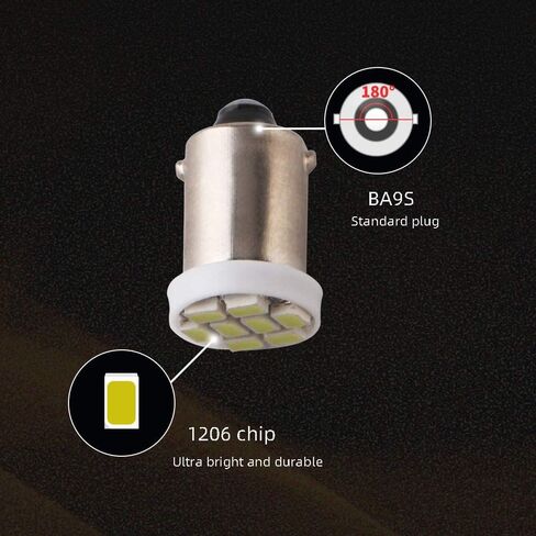 Grandview BA9 BA9S 53 57 1895 64111 سيارة بيضاء BA9S مصابيح LED بيضاء فائقة السطوع تستخدم للباب الجانبي وأضواء الخريطة - حزمة من 10 in Kuwait