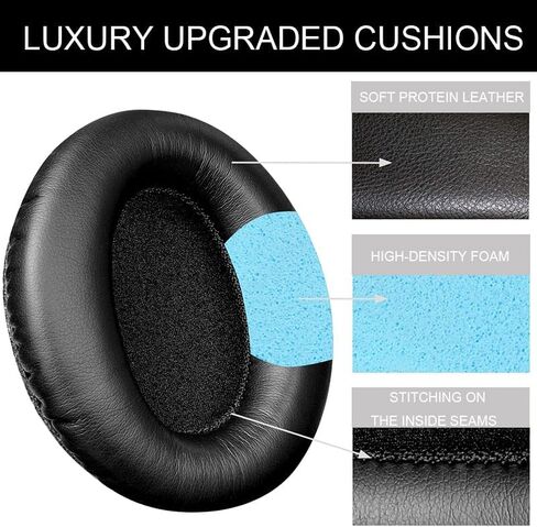 Replacement Ear Pads Cushion Foam Compatible with COWIN E7 / E7 Pro Active Noise Cancelling Headphone, Softer Leather Headphone Cover,High-Density Noise Cancelling Foam-Black(NOT fit SE7 Model) in Saudi Arabia
