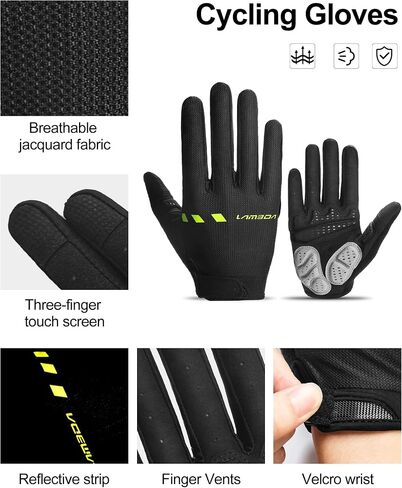 LAMEDA 5mm EVA Thickened Full Finger Cycling Gloves, Lightweight Breathable Bicycle Gloves,Mountain Bike Gloves in Saudi Arabia