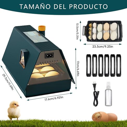 حاضنات تالابيد لتفريخ البيض، حاضنة البيض مع دوران تلقائي للبيض والتحكم في الرطوبة، 10 بيضات، شمع بيض منخفض الضوضاء لتفريخ الدجاج والبط والسمان والطيور in Kuwait
