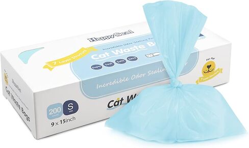 Happy Seal Cat Litter Bags, Unscented Doggie Poop Bags, Odor Sealing Dog Waste Disposal Bags for Doggy Kitty Puppy Pets, White, L (100 Count) in Saudi Arabia