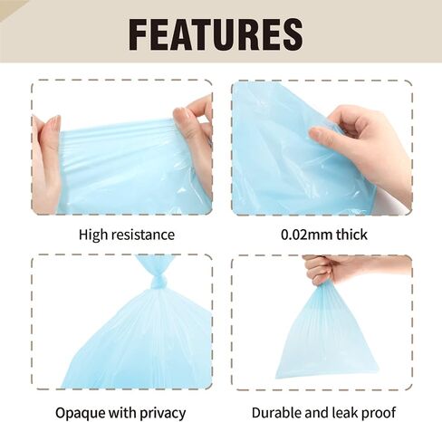 Happy Seal Cat Litter Bags, Unscented Doggie Poop Bags, Odor Sealing Dog Waste Disposal Bags for Doggy Kitty Puppy Pets, White, L (100 Count) in Saudi Arabia