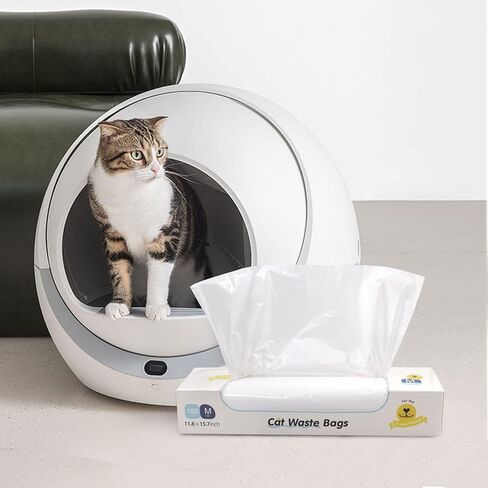 أكياس فضلات القطط من هابي سيل، أكياس فضلات الكلاب غير المعطرة، أكياس التخلص من نفايات الكلاب مانعة للرائحة للحيوانات الأليفة من الكلاب والقطط، أبيض، مقاس L (100 قطعة) in Kuwait