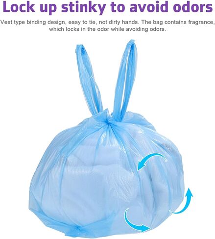 أكياس حفاضات الأطفال للاستعمال مرة واحدة من تويفيان: 180 قطعة من أكياس الحفاضات المعطرة للاستعمال مرة واحدة، أكياس قمامة لإعادة ملء أكياس قمامة حفاضات الأطفال مع مقبض ربط، سميكة وآمنة، 90 قطعة/صندوق (صندوقين) in Kuwait