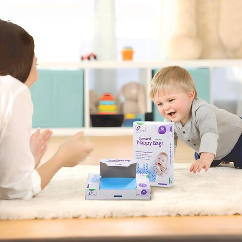 أكياس حفاضات الأطفال للاستعمال مرة واحدة من تويفيان: 180 قطعة من أكياس الحفاضات المعطرة للاستعمال مرة واحدة، أكياس قمامة لإعادة ملء أكياس قمامة حفاضات الأطفال مع مقبض ربط، سميكة وآمنة، 90 قطعة/صندوق (صندوقين) in Kuwait