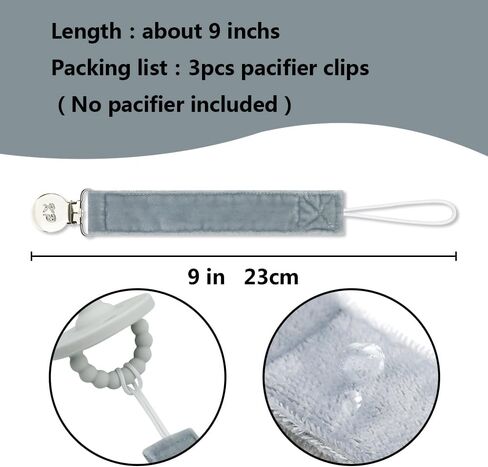 Pacifier Holder Pacifier Clips 3 Pack,Soft Fabric Strap, Silky Plush Pacifier Leash for boy and Girl 3 Pack … in Kuwait