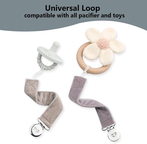 Pacifier Holder Pacifier Clips 3 Pack,Soft Fabric Strap, Silky Plush Pacifier Leash for boy and Girl 3 Pack … in Kuwait