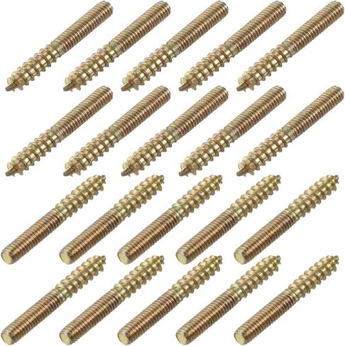 uxcell M4 Hanger Bolts Length 1-1/8"(30mm) Double Headed Bolts Self-Tapping Screw 4mm Wood Joint Furniture Legs 50pcs in Saudi Arabia