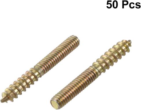 uxcell M4 Hanger Bolts Length 1-1/8"(30mm) Double Headed Bolts Self-Tapping Screw 4mm Wood Joint Furniture Legs 50pcs in Saudi Arabia