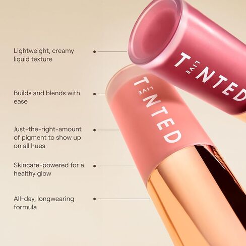 Live Tinted Blush Crush Liquid Blush - Creamy Blush for All Skin Tones, Skincare-Powered With Peony Extract, Açai Fruit Oil, and Vitamin C Infused Liquid Makeup Blush, 1 oz - Berry in Saudi Arabia