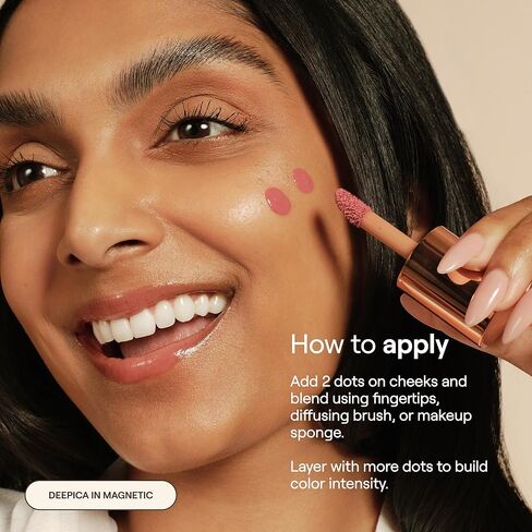 Live Tinted Blush Crush Liquid Blush - Creamy Blush for All Skin Tones, Skincare-Powered With Peony Extract, Açai Fruit Oil, and Vitamin C Infused Liquid Makeup Blush, 1 oz - Berry in Saudi Arabia