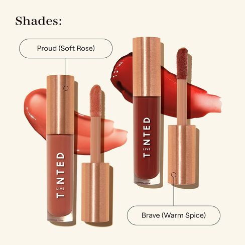ثنائي ملمع الشفاه Live Tinted Huegloss: يتضمن Huegloss in Brave وHuegloss in Proud، مجموعة مكونة من قطعتين in Kuwait