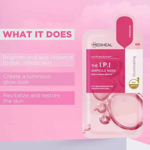 قناع ورقي كوري رقم 1 من Mediheal - قناع الوجه IPI Ampoule 10 ورقات لتفتيح البشرة الباهتة مع النياسيناميد in Kuwait
