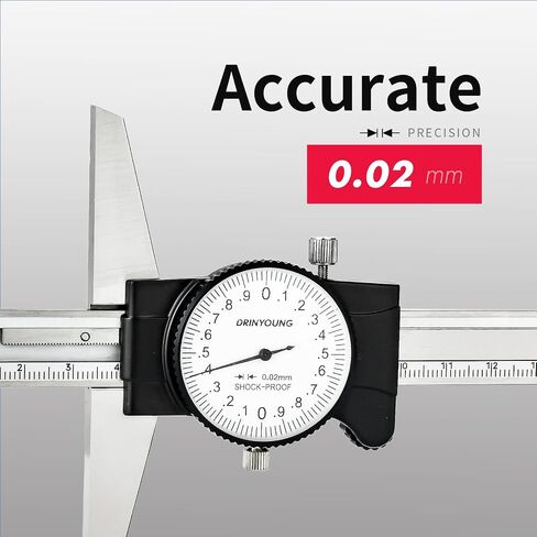 Stainless Steel Precision Vernier Caliper with Fine Adjustment, Inch/Metric, 0-6"/0-150mm Range, 0.001"/0.02mm Graduation Machining Measuring Tool(0-6"（with fine Adjustment）) in Kuwait
