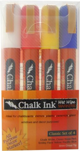 Chalk Ink 6mm Earthy Wet Wipe Markers, 4-Pack in Kuwait